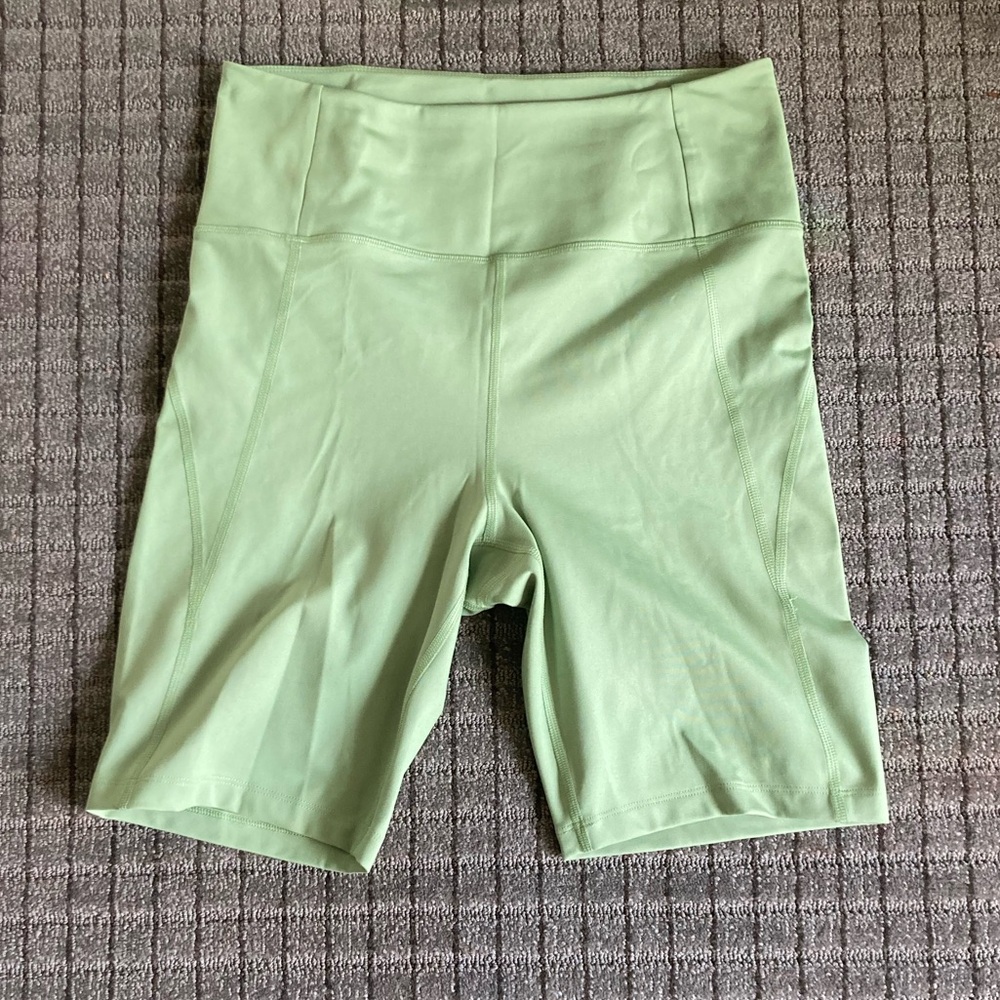 Green Long Biker Shorts
